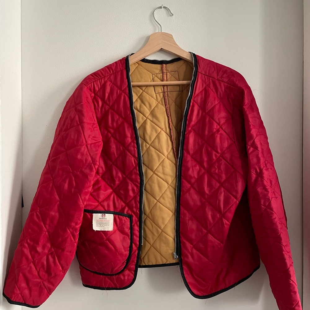 Vintage Red Quilted Liner Jacket